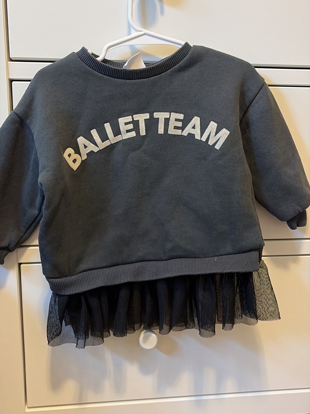 Zara Gray Sweatshirt with Black Tulle Tutu - BALLET TEAM